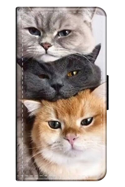 Atlas Προσωποποιημένη θήκη βιβλίου για Samsung Galaxy A02S, μοντέλο Cats, πολ...