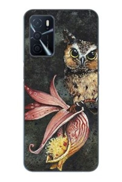 Atlas Husa Oppo A16 Σιλικόνης Gel Μοντέλο Owl Painted