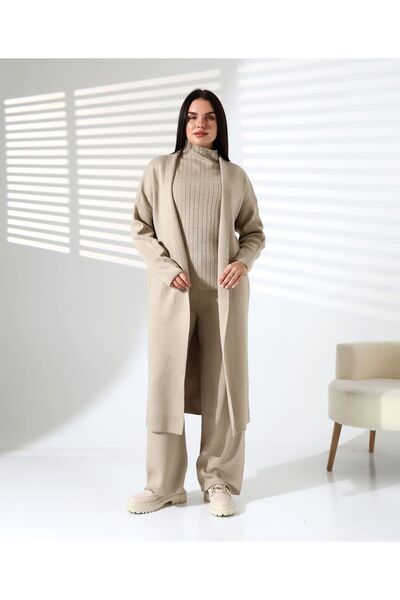REDMİNA fashion Turtleneck Noble Triple Knitwear Set