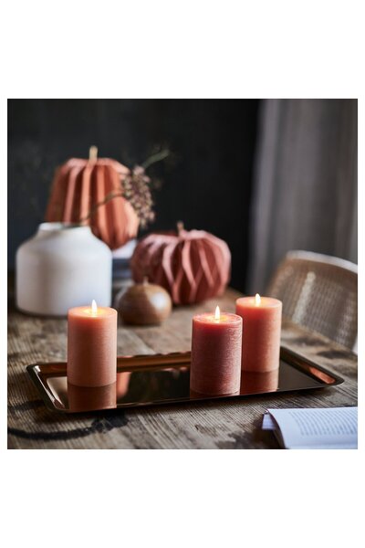 IKEA HÖSTAGILLE Unscented Pillar Candle, Mixed Colours, 10 cm