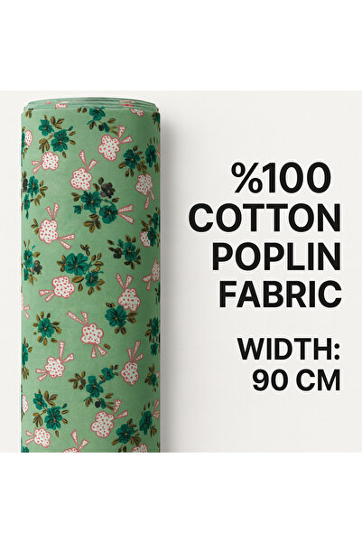 MEKİK MANİFATURA %100 PAMUK POPLİN KUMAŞ 90 CM ENİNDE DİKİŞ VE HOBİ KUMAŞI