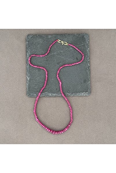 turkuaz&naturelTaşçıMurat1990 Orjinal Burma Yakut Doğal Taş Dizi Kolye AAA Kalite Hakiki Yakut Dizi 14k Altın Yakut Kolye