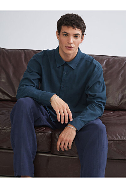 LC Waikiki I Standart Fit Long Sleeve Linen Look Men's Shirt from Freezen Store