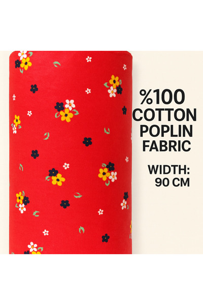 MEKİK MANİFATURA %100 PAMUK POPLİN KUMAŞ 90 CM ENİNDE DİKİŞ VE HOBİ KUMAŞI