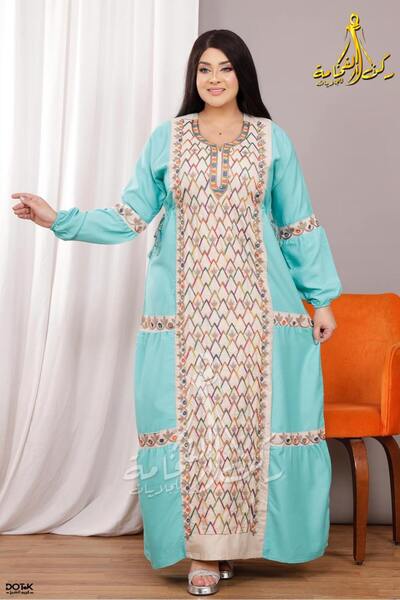 Generies Cotton abaya made of light natural cotton with a belt in the middle that adds a touch of elegance and elastic at the sleeve