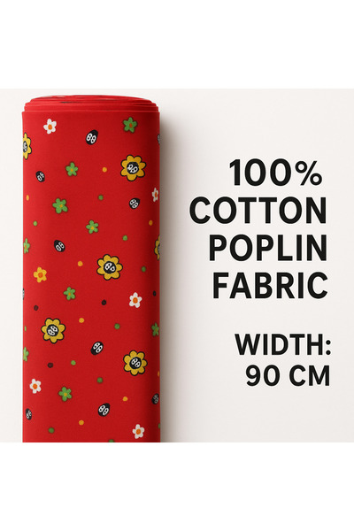 MEKİK MANİFATURA %100 PAMUK POPLİN KUMAŞ 90 CM ENİNDE DİKİŞ VE HOBİ KUMAŞI