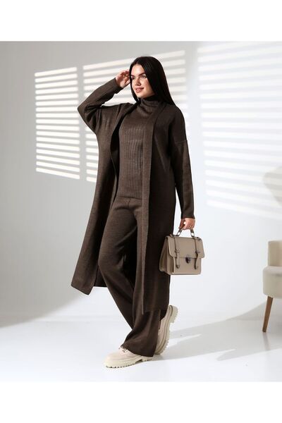 REDMİNA fashion Turtleneck Noble Triple Knitwear Set