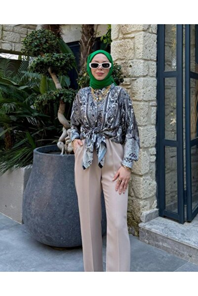 Nk By Korkut Modest Patterned Shirt Black