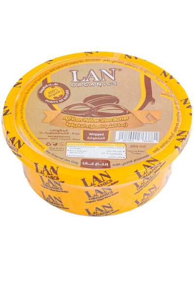 LAN ORGANICS زبدة الشيا الصفراء الأفريقية 200 مل