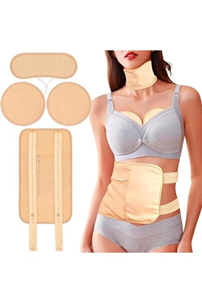 Generic 4 Pcs Castor Oil Pack Wrap Organic Cotton for Liver Detox, Stomach, Belly, Neck, Breast & Entire Bod