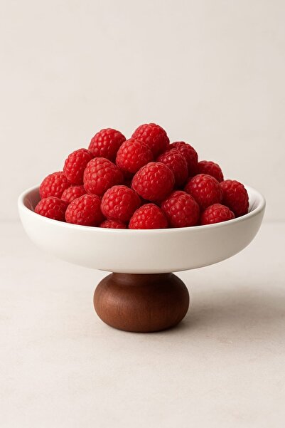 silvia home decor Porselen Sunumluk Ahşap Ayaklı Sunumluk Meyvelik Salata Kasesi Sunum Tabağı