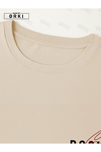 EFFRENATU Positive Thick Printed Plus Size Beige T-Shirt & Black Pants Tracksuit Set