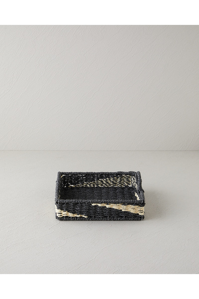 English Home Denver Paper Rope Decorative Tray Natural-Black