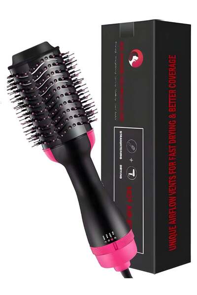 Chignon One-Step Hair Dryer and Volumizer, 1000W Rotating Professional Hot Air Brush with Ionic Brush