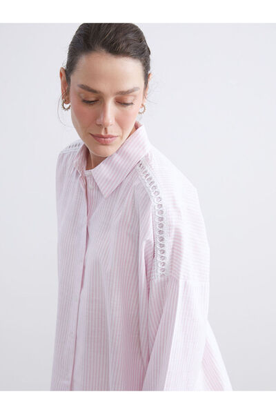 LC Waikiki Ριγέ Oversize Γυναικείο Πουκάμισο