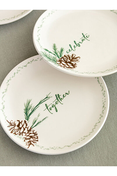 LC Waikiki Timeless Recommendations from Timeless Store |   Flower Patterned Ceramic Cake Plate Set of 4 19 cm