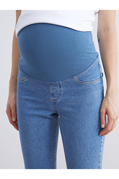 LC Waikiki Create Your Style with Uzg Store |   Maternity Jean Pants with Abdominal Panel Straight Fit