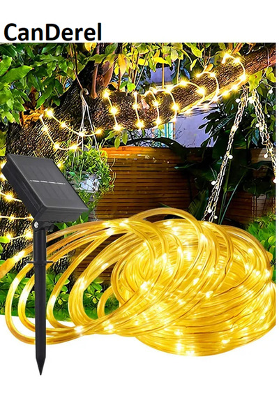 Hose Covering Yellow Solar Solar Powered 12 Meter 100 Led Strip Led Lighting Decoration Outdoor