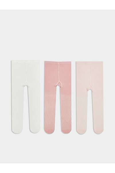 LC Waikiki New Season Striped Girls' Pantyhose 3-Piece Set