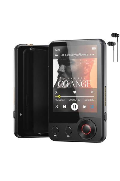 Velixo MP3 Player Touchscreen 2.4", Bluetooth 5.3, 128GB, HiFi, FM, USB-C, SD, Speaker, Headphones Included