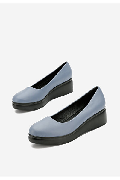 B T Shoes Tmavě modré dámské polobotky na platformě Milanca