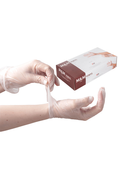 Kinmed كفوف فينيل خاليه من البودره مقاس L