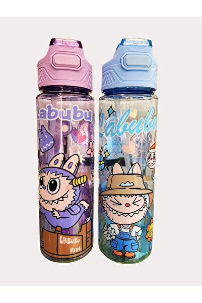 ÖZ OFİS Labubu Kawai 550ml Kilitli Kapak Kırılmaz Tritan Matara