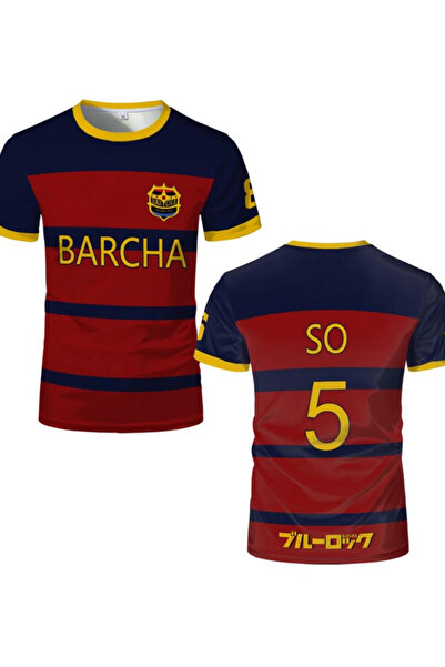 Touz Moda Anime Blue Lock Barcha T Shirt Soccer Jersey