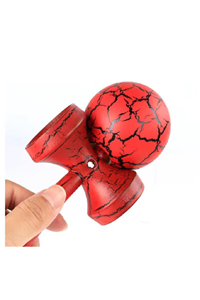 Sultan Wooden Kendama 18 cm - classic model with cracked design, non-slip surface - RED