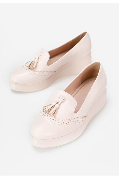 B T Shoes Béžové dámské polobotky na platformě Olbia