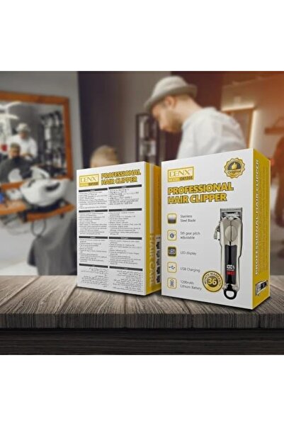Denx Men's Hair Clipper with LED Screen, Rechargeable via USB Port, Stainless Steel Blade, Adjustable 5 S