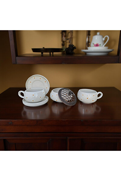 İlbay Çini Takı Çayır Papatya Desenli 2 Adet Seramik Beren Kupa 1 Adet Poyraz...