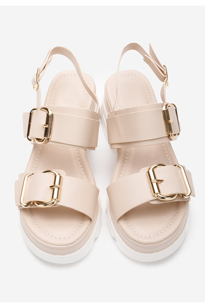 B T Shoes Béžové sandály na platformě Raphaela