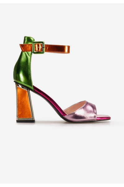 B T Shoes Viacfarebné sandály na podpatku Wella V4