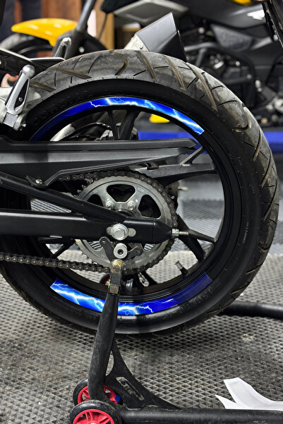 Banxtre شريط جنوط مزدوج مقاس 17 بوصة بنمط البرق، مناسب لجميع الدراجات النارية...