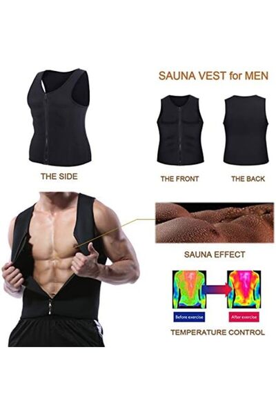 Other Men Hot Neoprene Waist Trainer Vest Workout Sauna Suit Smooth Zipper Tank Top