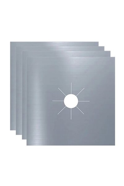topbazar Set 4 protectii pentru aragaz, din teflon, 27x27cm, reutilizabile si...
