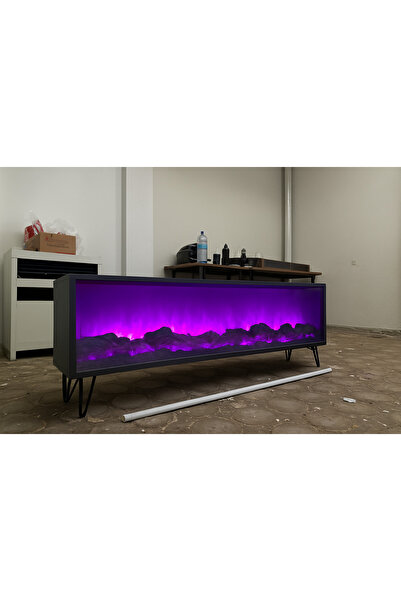 MeGulart Şömineli TV Sehpası & Ünitesi 170 CM 3 Renk Bluetoothlu