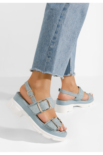 B T Shoes Svetlě modré sandály na platformě Raphaela