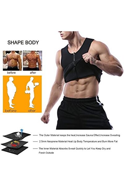 Other Men Hot Neoprene Waist Trainer Vest Workout Sauna Suit Smooth Zipper Tank Top