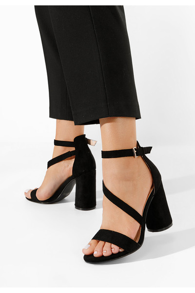 B T Shoes Černé sandály na vysokém podpatku Gracia
