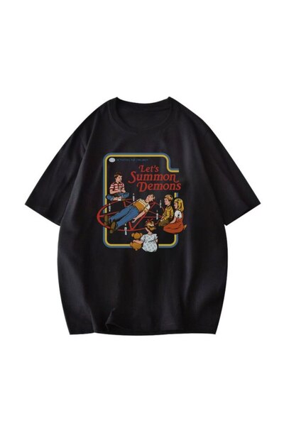 StartMore أسود للجنسين مقاس كبير Dtf