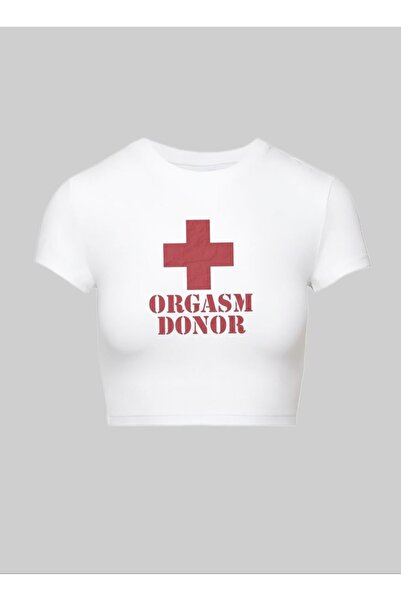 StartMore تي شيرت أبيض عتيق مطبوع من Pinterest Y2K قصير من الليكرا ضيق