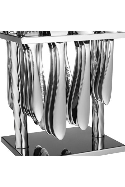 ABAREEK 24-Piece Stainless Steel Flatware Set in Silver