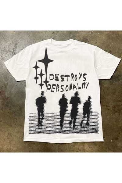 StartMore أبيض للنساء/الرجال أبيض مطبوع