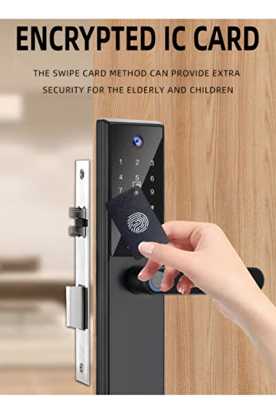 Taimi Smart Wi-Fi lock with fingerprint, keypad, card & Tuya app – for wood/steel doors - 8 pcs