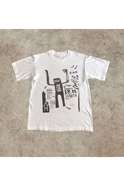 StartMore أبيض أبيض كبير الحجم للجنسين مطبوع بتقنية DTF من مايداي كالتشر