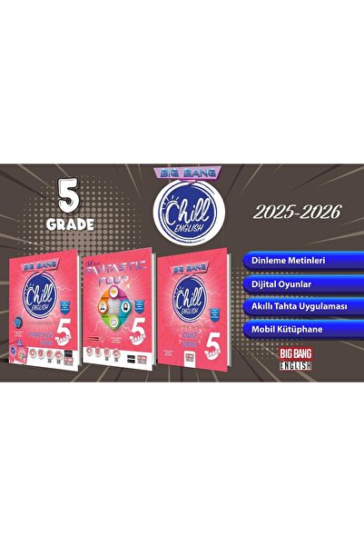 Kırmızı Beyaz Yayınları Big Bang 5. Sınıf Chill English Practice Book Fantastic Four Quiz Book Ünite Afişleri Yeni