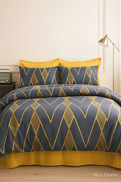Mira Home Double Cotton Duvet Cover Set Royal Baklava Pattern