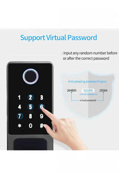 Taimi Smart waterproof lock with fingerprint, password, IC card & Tuya app – 4 pcs